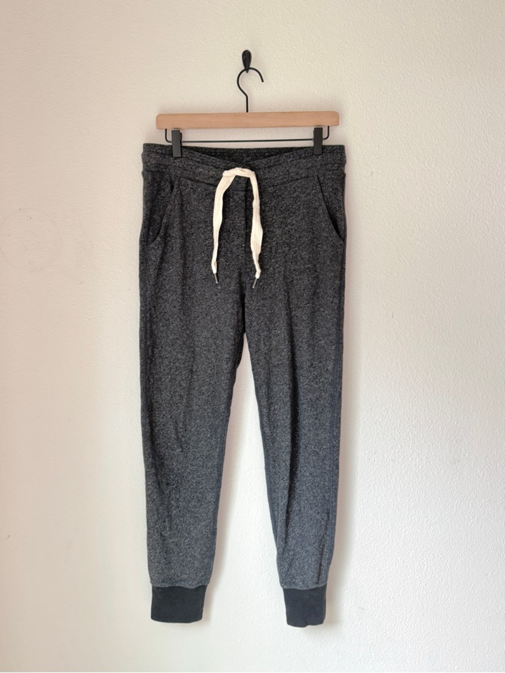 J. Crew Heathered Charcoal Cotton Drawstring Lounge Pants - Small - Like New